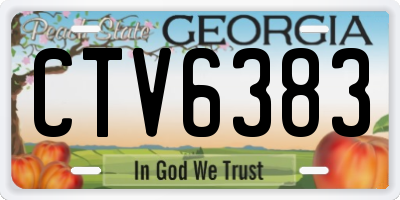 GA license plate CTV6383