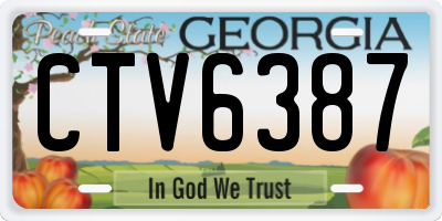 GA license plate CTV6387