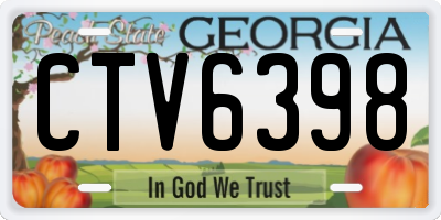 GA license plate CTV6398