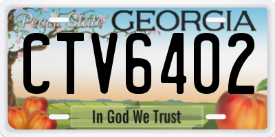 GA license plate CTV6402