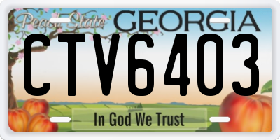 GA license plate CTV6403