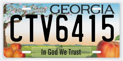 GA license plate CTV6415