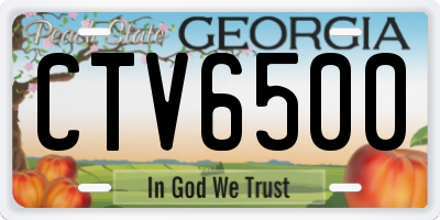 GA license plate CTV6500