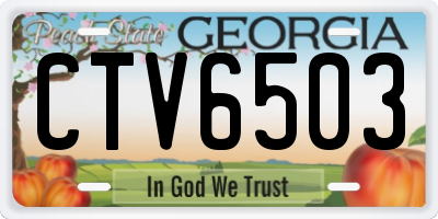 GA license plate CTV6503