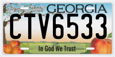 GA license plate CTV6533