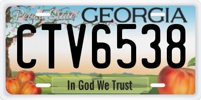 GA license plate CTV6538