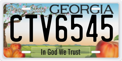 GA license plate CTV6545