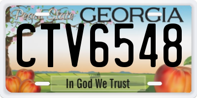 GA license plate CTV6548