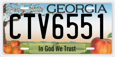 GA license plate CTV6551