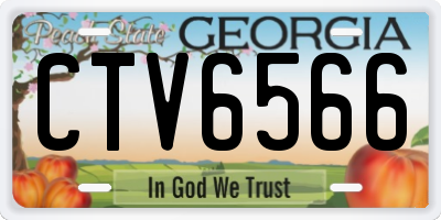 GA license plate CTV6566