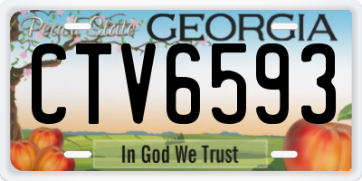GA license plate CTV6593