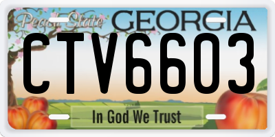 GA license plate CTV6603