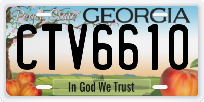 GA license plate CTV6610