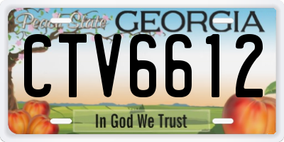 GA license plate CTV6612