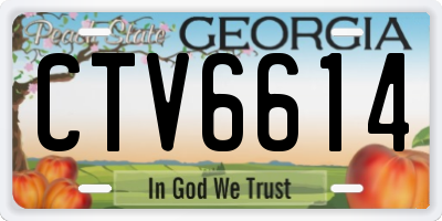 GA license plate CTV6614