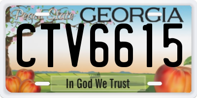 GA license plate CTV6615