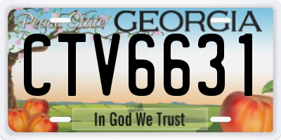GA license plate CTV6631