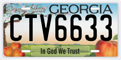 GA license plate CTV6633