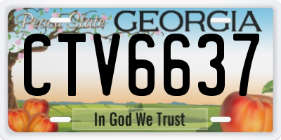 GA license plate CTV6637