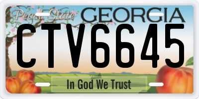 GA license plate CTV6645