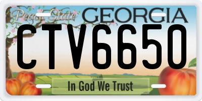 GA license plate CTV6650