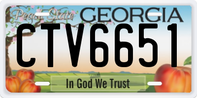 GA license plate CTV6651