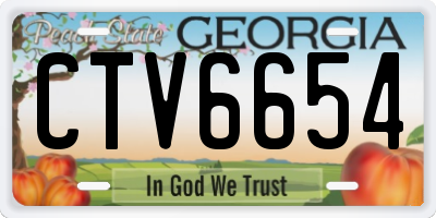 GA license plate CTV6654