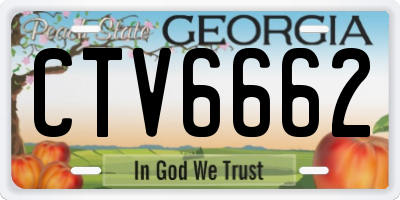 GA license plate CTV6662