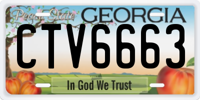 GA license plate CTV6663