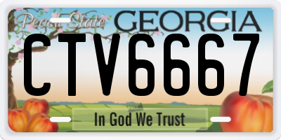 GA license plate CTV6667