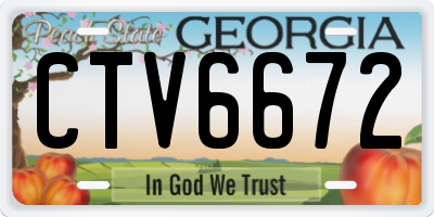 GA license plate CTV6672