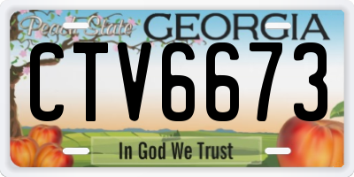 GA license plate CTV6673