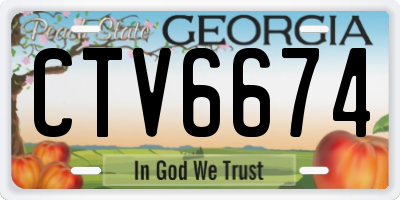 GA license plate CTV6674