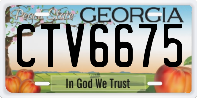GA license plate CTV6675