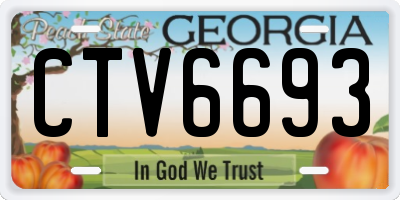 GA license plate CTV6693