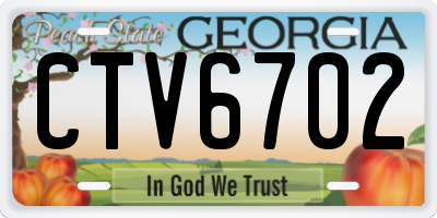 GA license plate CTV6702
