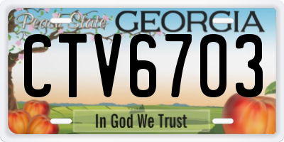 GA license plate CTV6703