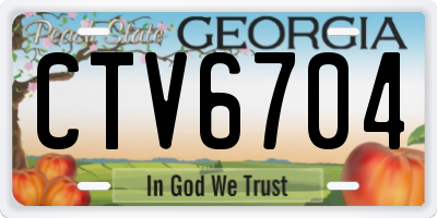 GA license plate CTV6704