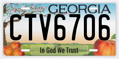 GA license plate CTV6706
