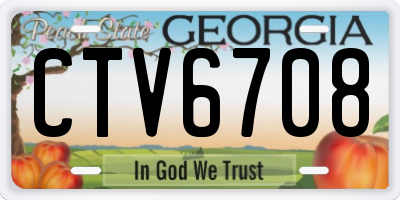 GA license plate CTV6708