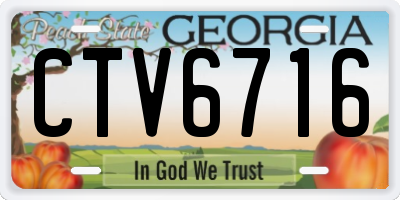 GA license plate CTV6716