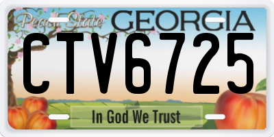 GA license plate CTV6725