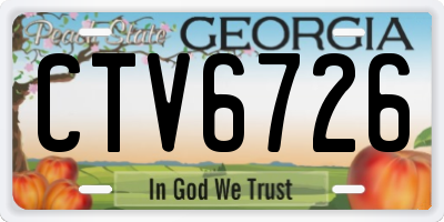 GA license plate CTV6726