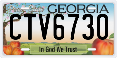 GA license plate CTV6730