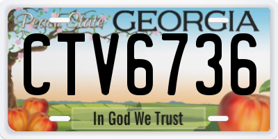 GA license plate CTV6736