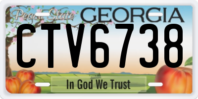 GA license plate CTV6738