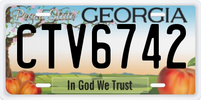 GA license plate CTV6742