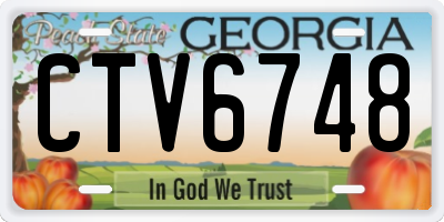 GA license plate CTV6748