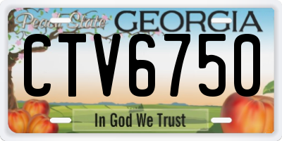 GA license plate CTV6750