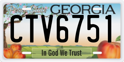 GA license plate CTV6751